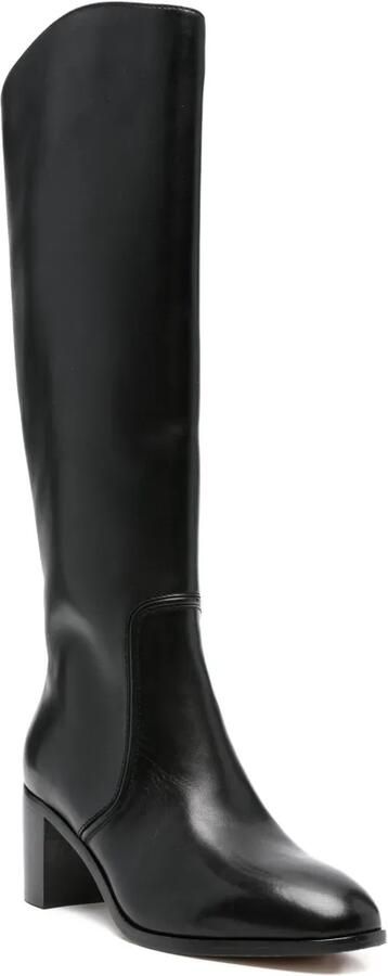Lauren Ralph Lauren 60 mm leren knielaarzen Zwart