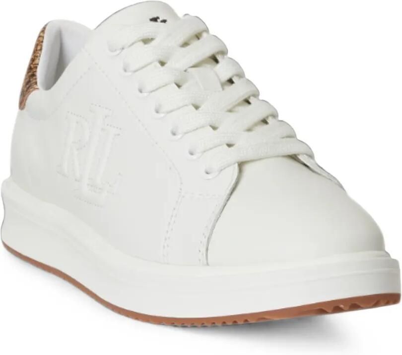 Lauren Ralph Lauren Ainsley leren sneakers met reptielen-effect Wit - Foto 2