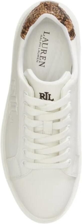 Lauren Ralph Lauren Ainsley leren sneakers met reptielen-effect Wit - Foto 4