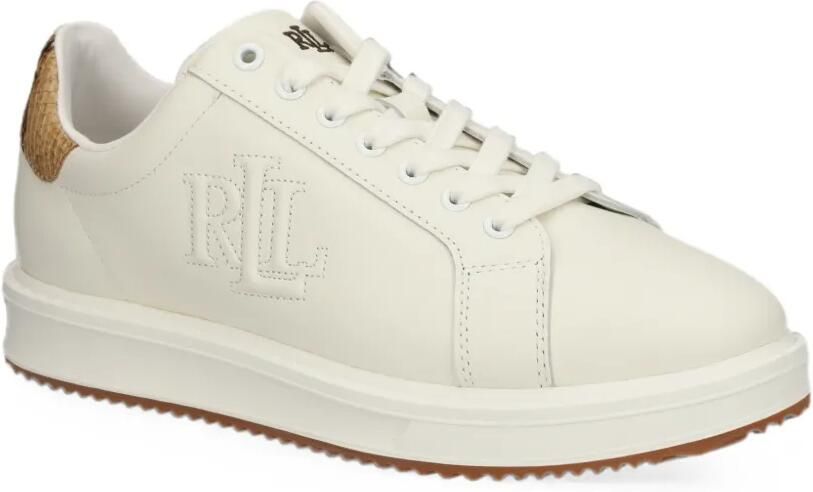 Lauren Ralph Lauren Ainsley sneakers met geborduurd logo en slangen-effect Beige - Foto 2