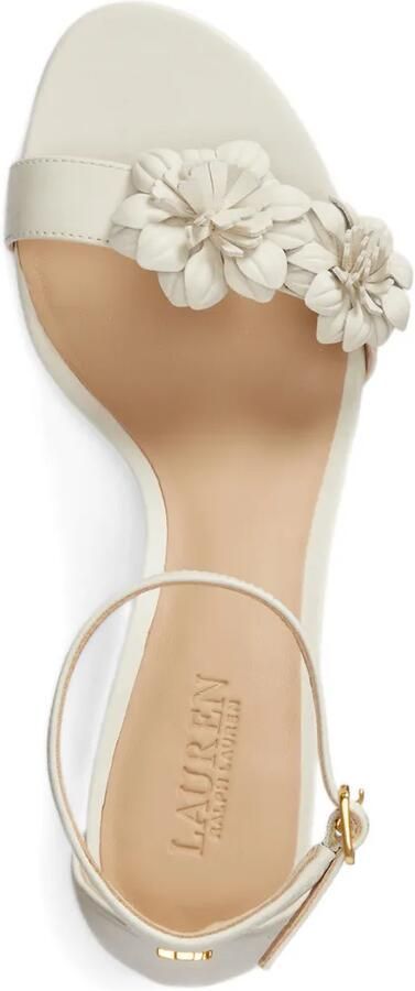 Lauren Ralph Lauren Allie leren sandalen verfraaid met bloemen Beige - Foto 4