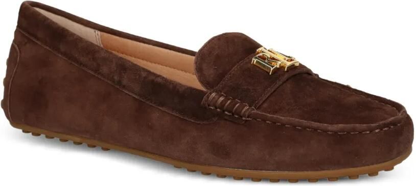 Lauren Ralph Lauren Barnsbury logo-plaque suede loafers Bruin - Foto 3