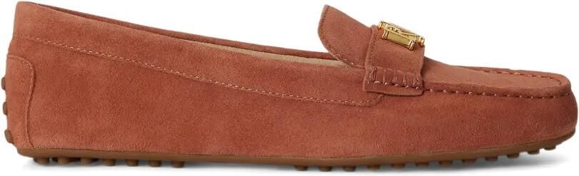 Lauren Ralph Lauren Barnsbury suède ballerina's met logoplakkaat Rood