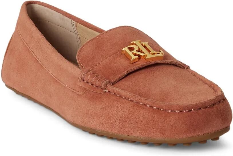 Lauren Ralph Lauren Barnsbury suède ballerina's met logoplakkaat Rood - Foto 3