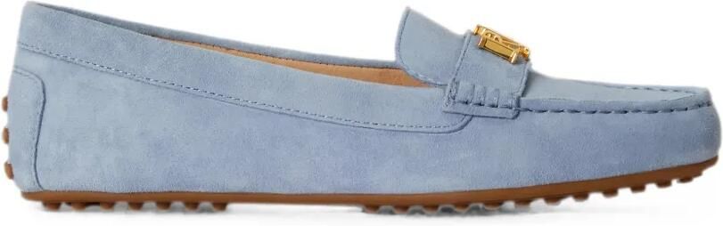 Lauren Ralph Lauren Barnsbury suède loafers met logo-plakkaat Blauw