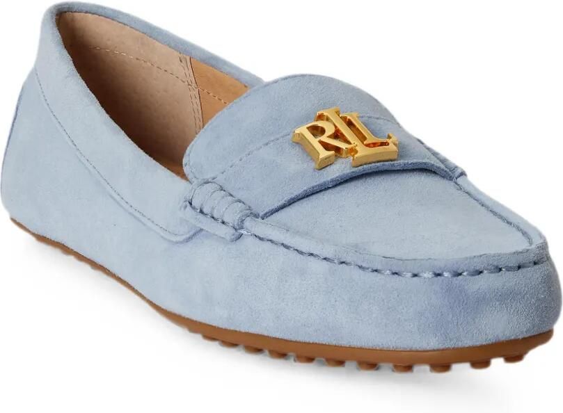 Lauren Ralph Lauren Barnsbury suède loafers met logo-plakkaat Blauw - Foto 3