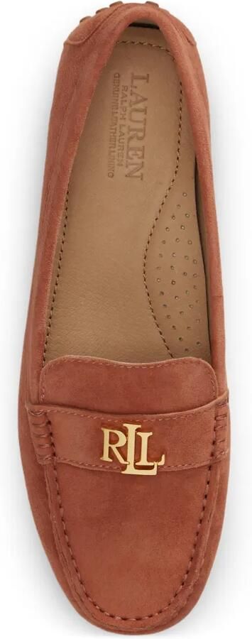 Lauren Ralph Lauren Barnsbury suède loafers met logo-plakkaat Oranje - Foto 4