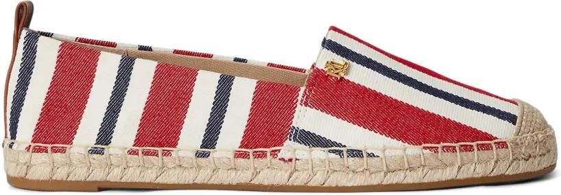 Lauren Ralph Lauren Cameryn III gestreepte espadrilles Rood