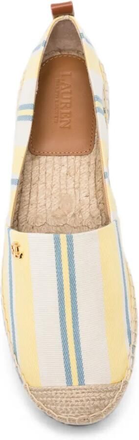 Lauren Ralph Lauren Cameryn III gestreepte platte espadrilles Geel - Foto 3