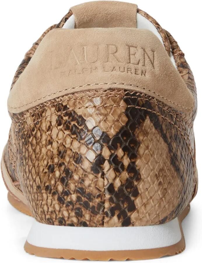 Lauren Ralph Lauren Dani leren sneakers met python-reliëf Bruin - Foto 2