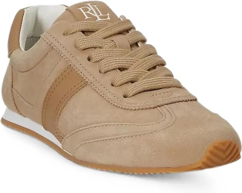 Lauren Ralph Lauren Dani sneakers met geborduurd logo en vlakken Beige