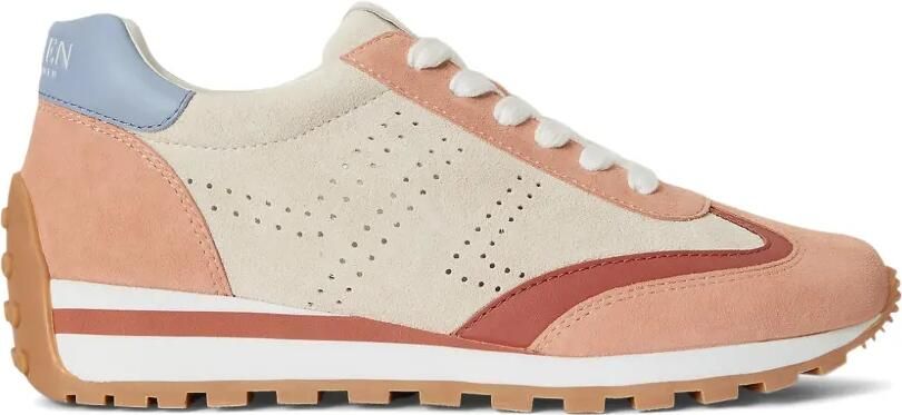 Lauren Ralph Lauren Dani sneakers met geperforeerde vlakken Beige