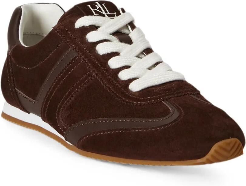 Lauren Ralph Lauren Dani suède leren sneakers Bruin - Foto 3