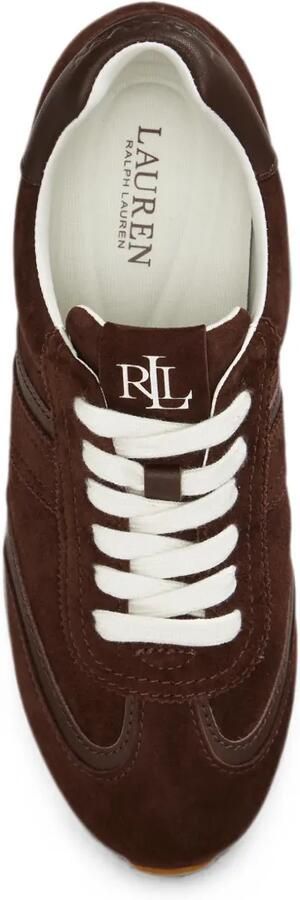 Lauren Ralph Lauren Dani suède leren sneakers Bruin - Foto 4