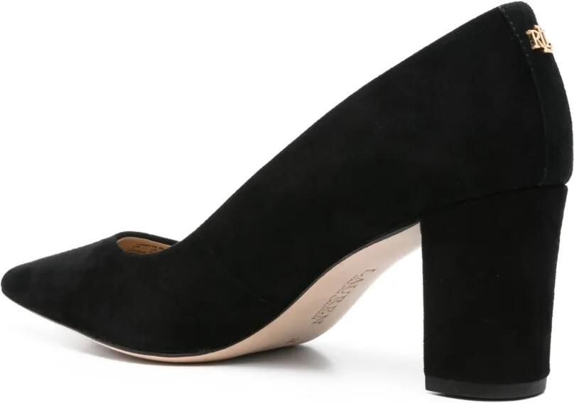Lauren Ralph Lauren Decollete Donna suède pumps met puntige neus Zwart - Foto 3