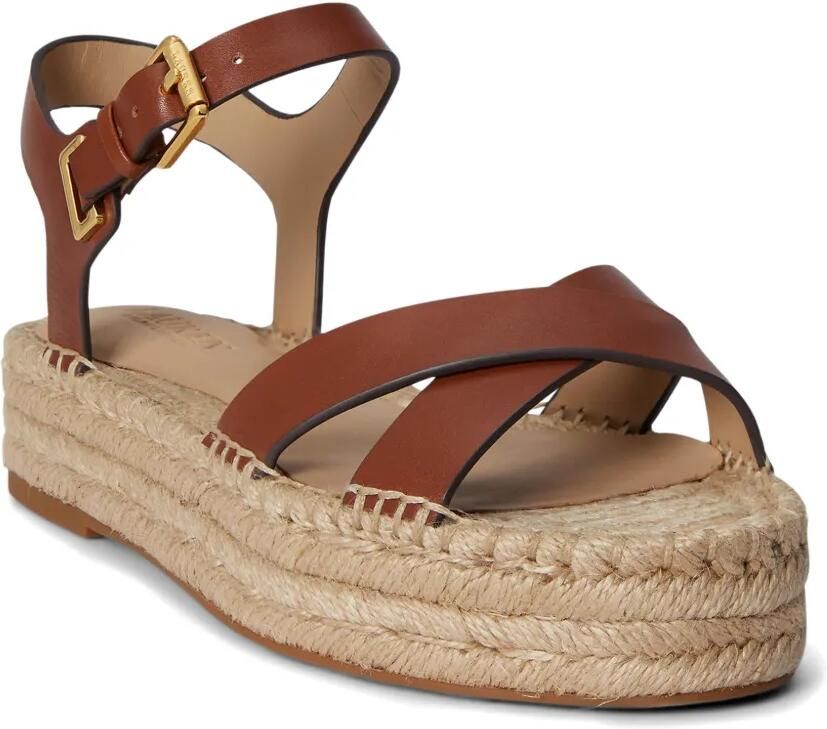 Lauren Ralph Lauren Emeryn leren espadrilles Bruin - Foto 2