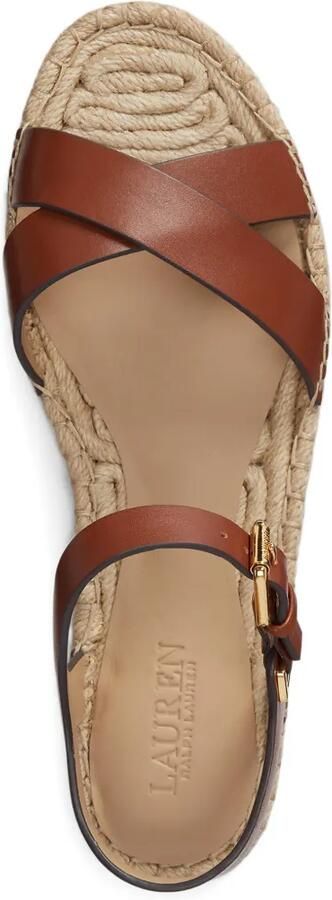 Lauren Ralph Lauren Emeryn leren espadrilles Bruin - Foto 4