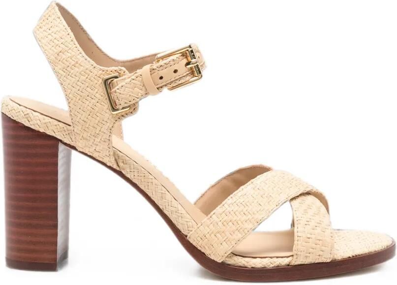 Lauren Ralph Lauren Emeryn sandalen met gekruiste bandjes en hak Beige