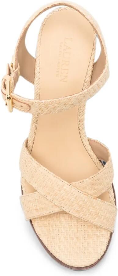 Lauren Ralph Lauren Emeryn sandalen met gekruiste bandjes en hak Beige - Foto 4