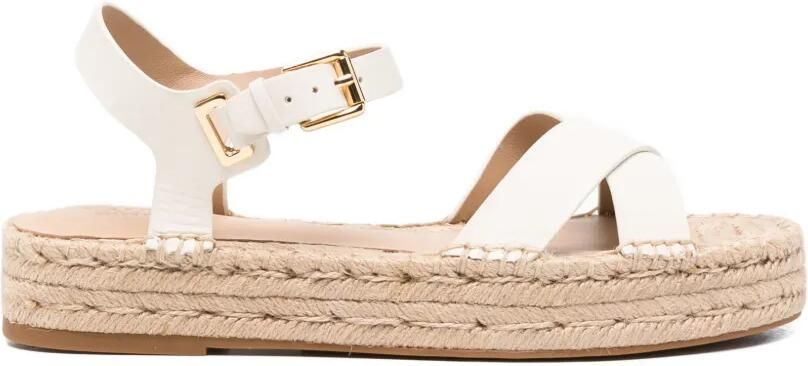 Lauren Ralph Lauren Espadrilles met gekruiste bandjes en sleehak Beige