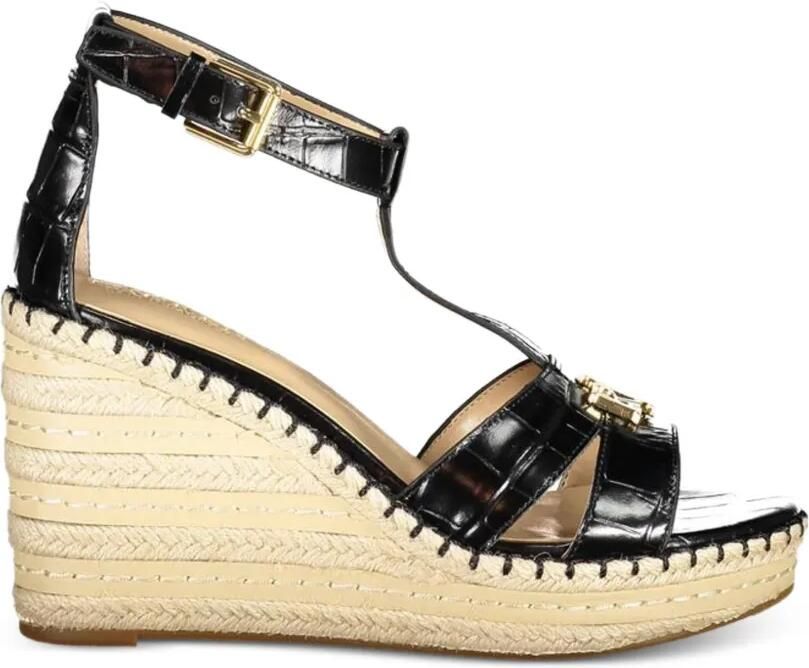 Lauren Ralph Lauren Espadrilles met krokodillen-reliëf Zwart