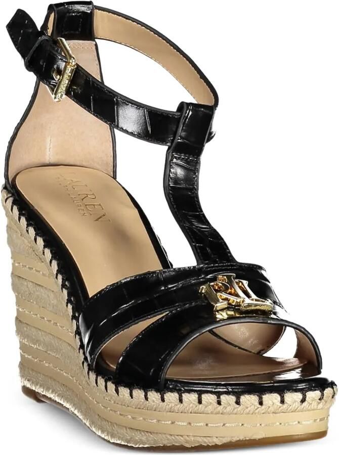 Lauren Ralph Lauren Espadrilles met krokodillen-reliëf Zwart - Foto 3