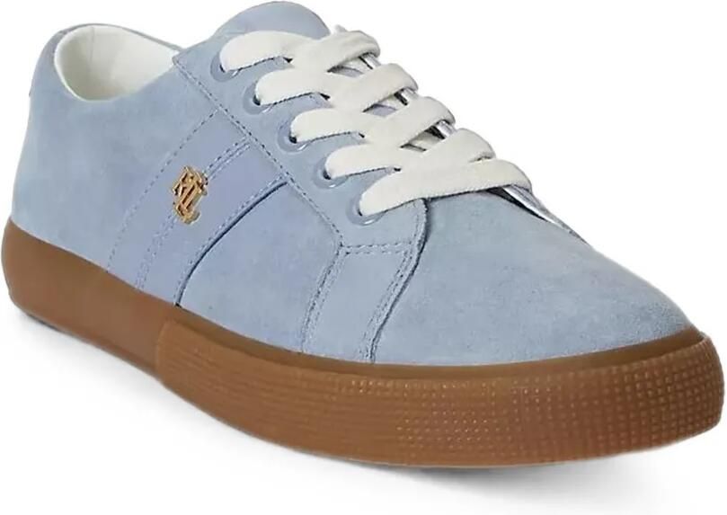 Lauren Ralph Lauren Janson II suède sneakers met logoplakkaat Blauw