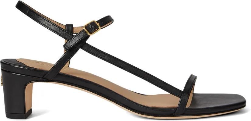 Lauren Ralph Lauren Lainee leren sandalen Zwart