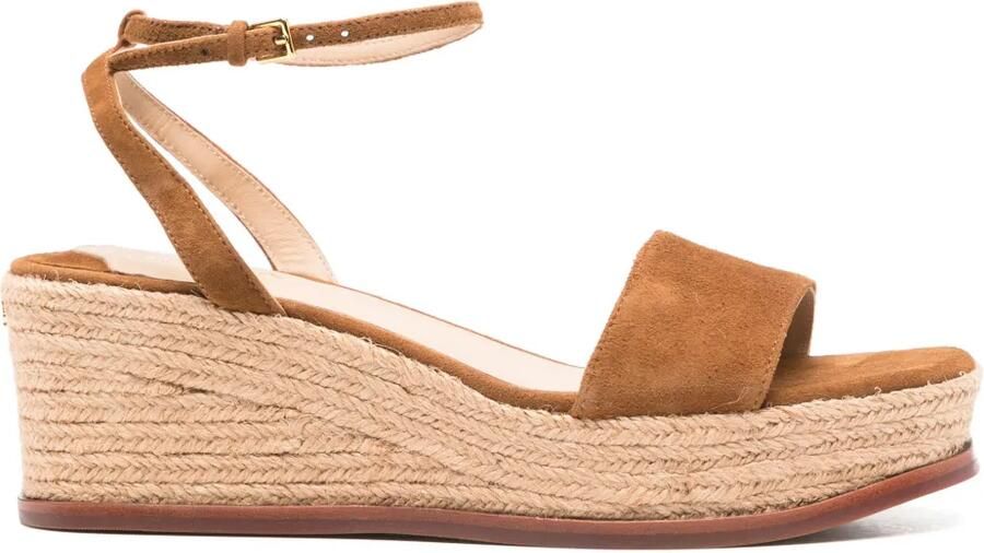Lauren Ralph Lauren Leona 35 mm suède espadrilles Bruin