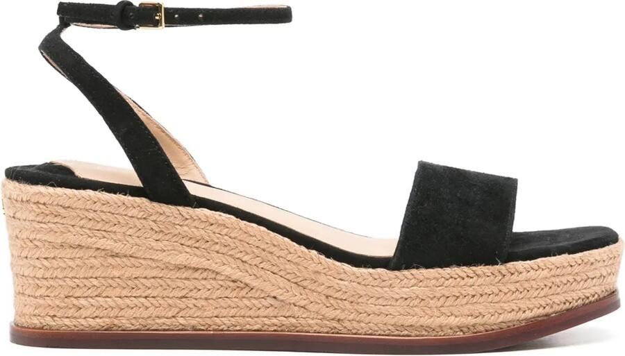 Lauren Ralph Lauren Leona 35 mm suède espadrilles Zwart