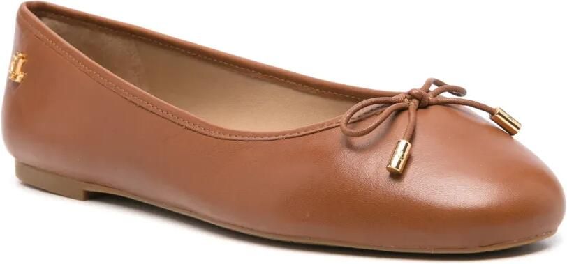 Lauren Ralph Lauren Leren ballerina's Bruin - Foto 2