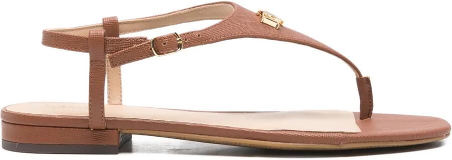 Lauren Ralph Lauren Leren sandalen met gesp Bruin