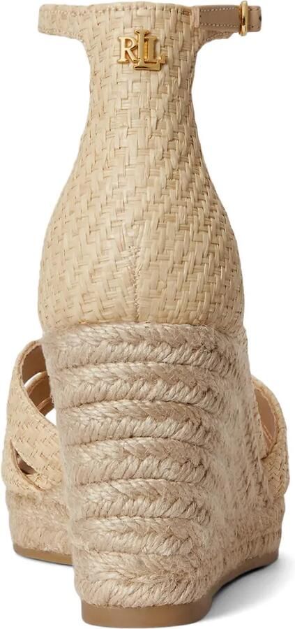Lauren Ralph Lauren Nellie espadrilles met raffia sleehak Beige - Foto 3