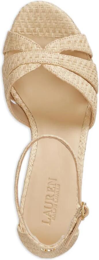 Lauren Ralph Lauren Nellie espadrilles met raffia sleehak Beige - Foto 4
