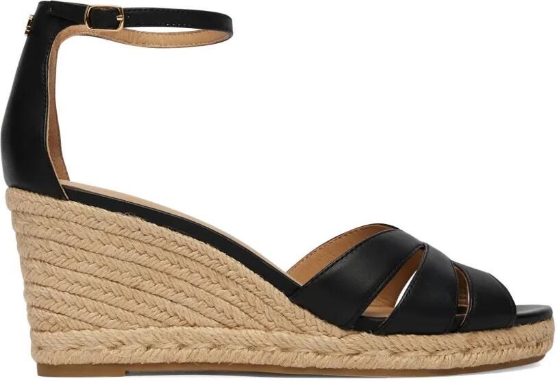 Lauren Ralph Lauren Nellie espadrilles met sleehak Zwart