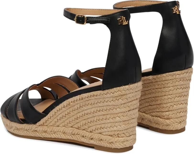 Lauren Ralph Lauren Nellie espadrilles met sleehak Zwart - Foto 4