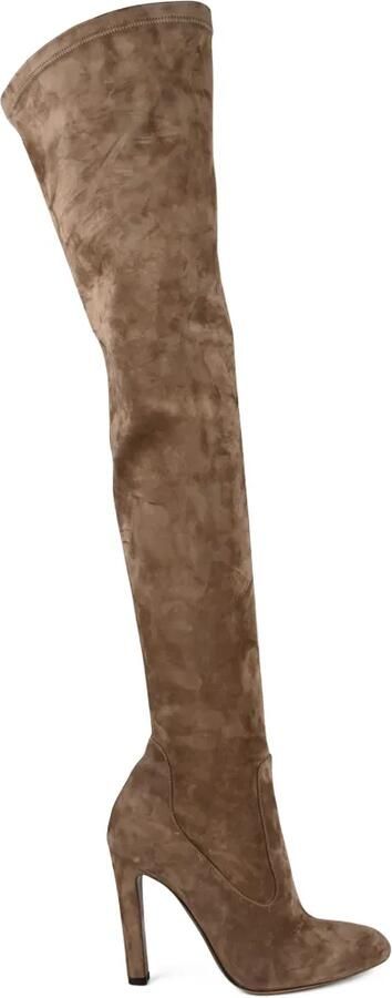 Lauren Ralph Lauren Overknee laarzen met ronde neus Bruin