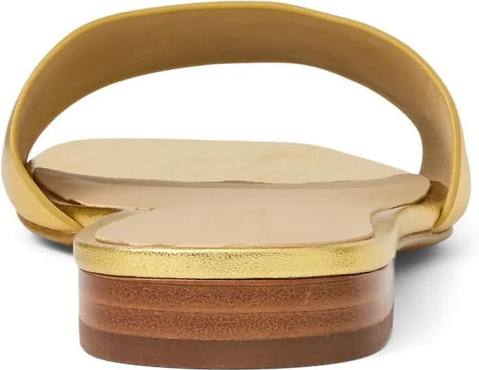 Lauren Ralph Lauren Platte leren muiltjes met geborduurd logo Goud - Foto 2
