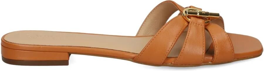 Lauren Ralph Lauren Platte leren sandalen Bruin