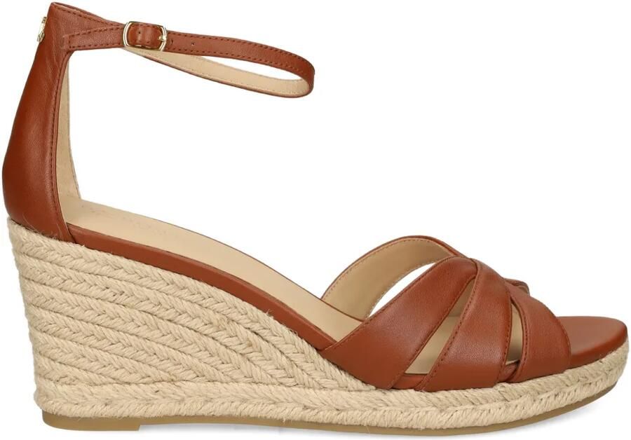 Lauren Ralph Lauren Sandalen met gekruiste bandjes en sleehak Bruin