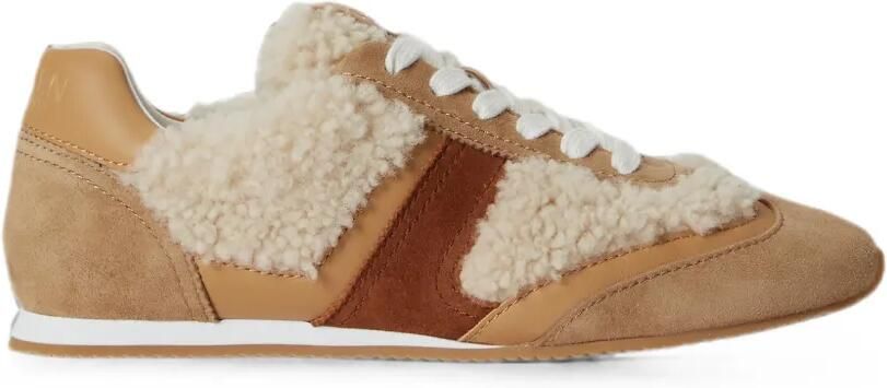 Lauren Ralph Lauren Sneakers met lammy afwerking Beige