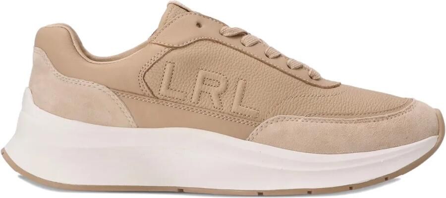 Lauren Ralph Lauren Sneakers met leren logo Beige