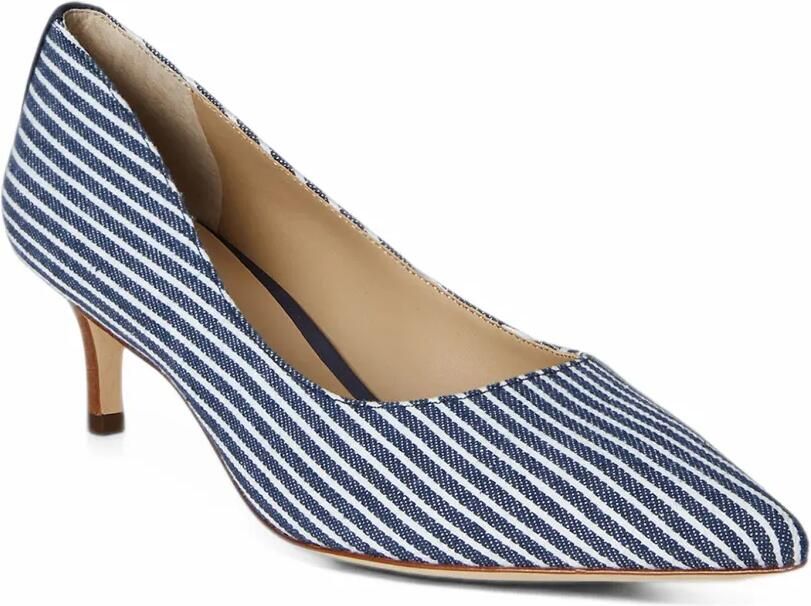 Lauren Ralph Lauren Gestreepte pumps met puntige neus Blauw - Foto 3