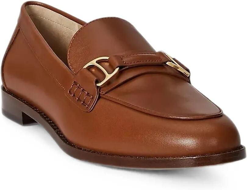 Lauren Ralph Lauren Tasha leren loafers met logoplakkaat Bruin