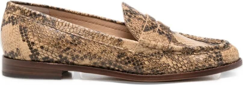 Lauren Ralph Lauren Wynnie snakeskin-effect leather loafers Beige