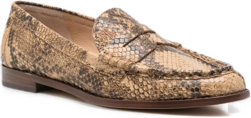 Lauren Ralph Lauren Wynnie snakeskin-effect leather loafers Beige - Foto 2