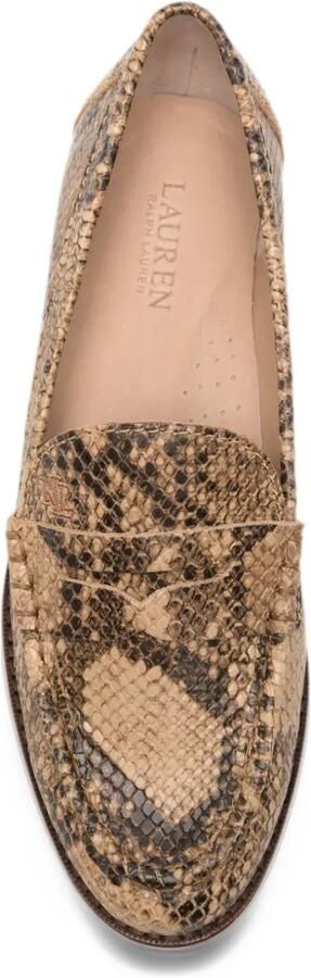 Lauren Ralph Lauren Wynnie snakeskin-effect leather loafers Beige - Foto 3