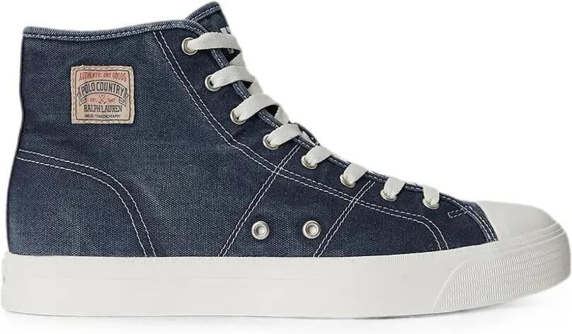 Polo Ralph Lauren Ayers high-top canvas sneakers Blauw