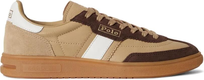 Polo Ralph Lauren Bedford leren sneakers met strepen Beige