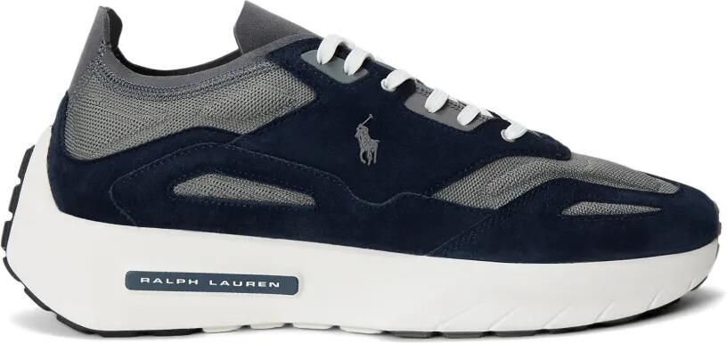 Polo Ralph Lauren Boerum gebreide sneakers met suède vlakken Blauw